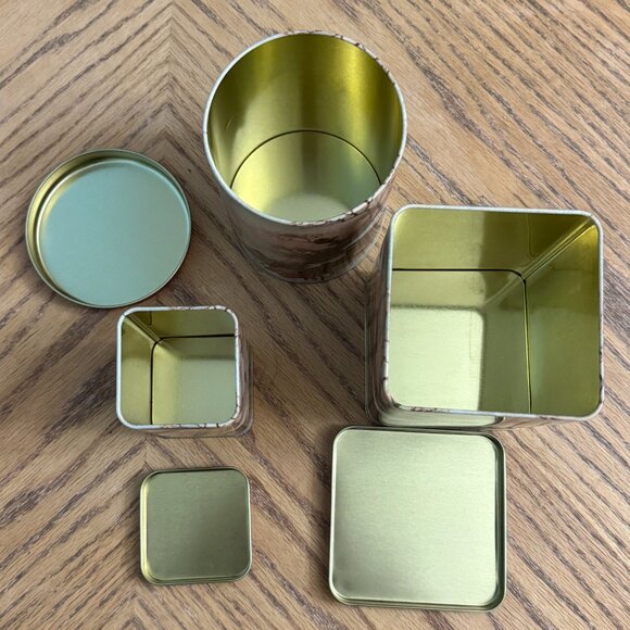 Set of 3 Vintage Metal Christmas Canisters Food Safe Holiday Storage Tins - Picture 7 of 13